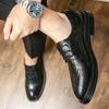 Мужские формальные туфли на платформе Оксфорд для мужчин, итальянские модельные туфли, свадебные роскошные модные кожаные туфли с острым носком, большой размер