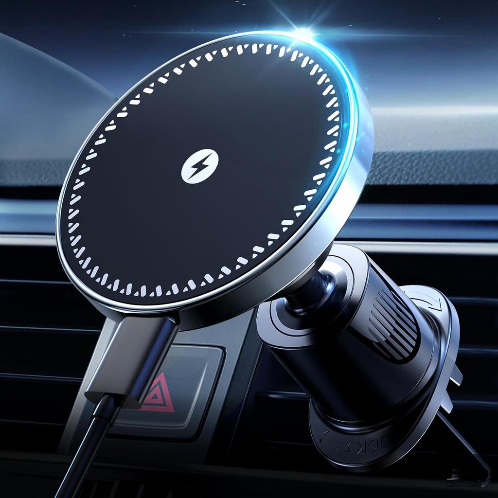 Magnetic Wireless Car Phone Charger Adapter 15W Air Vent Car Phone Holder for iPhone 16 15 14 13 Pro Max Plus 12
