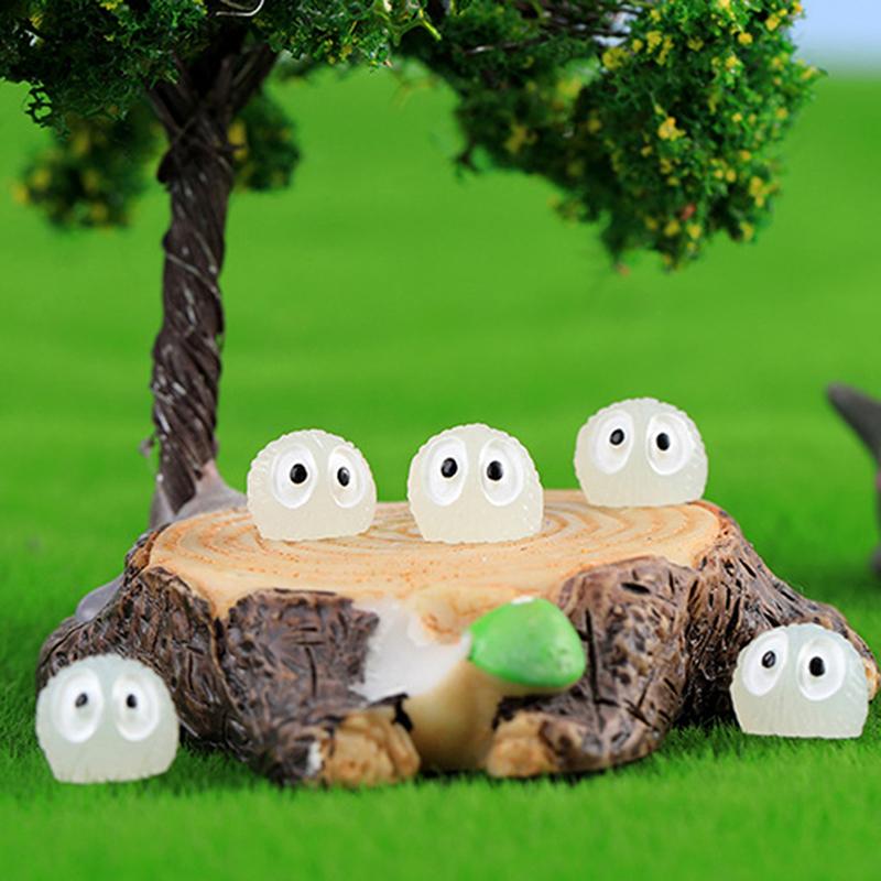 10 шт. Мини Светящиеся Брикеты Эльфийская Пыль Дух Микро Украшения Маленький Угольный Шарик Светящееся Горшечное Украшение Миниатюрный Садовый Декор