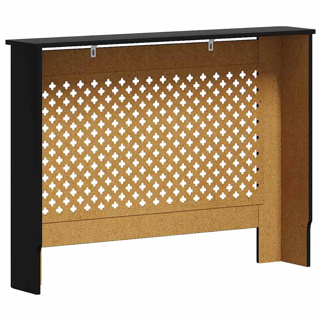 Radiator Cover Black 112 x 19 x 81.5 cm MDF