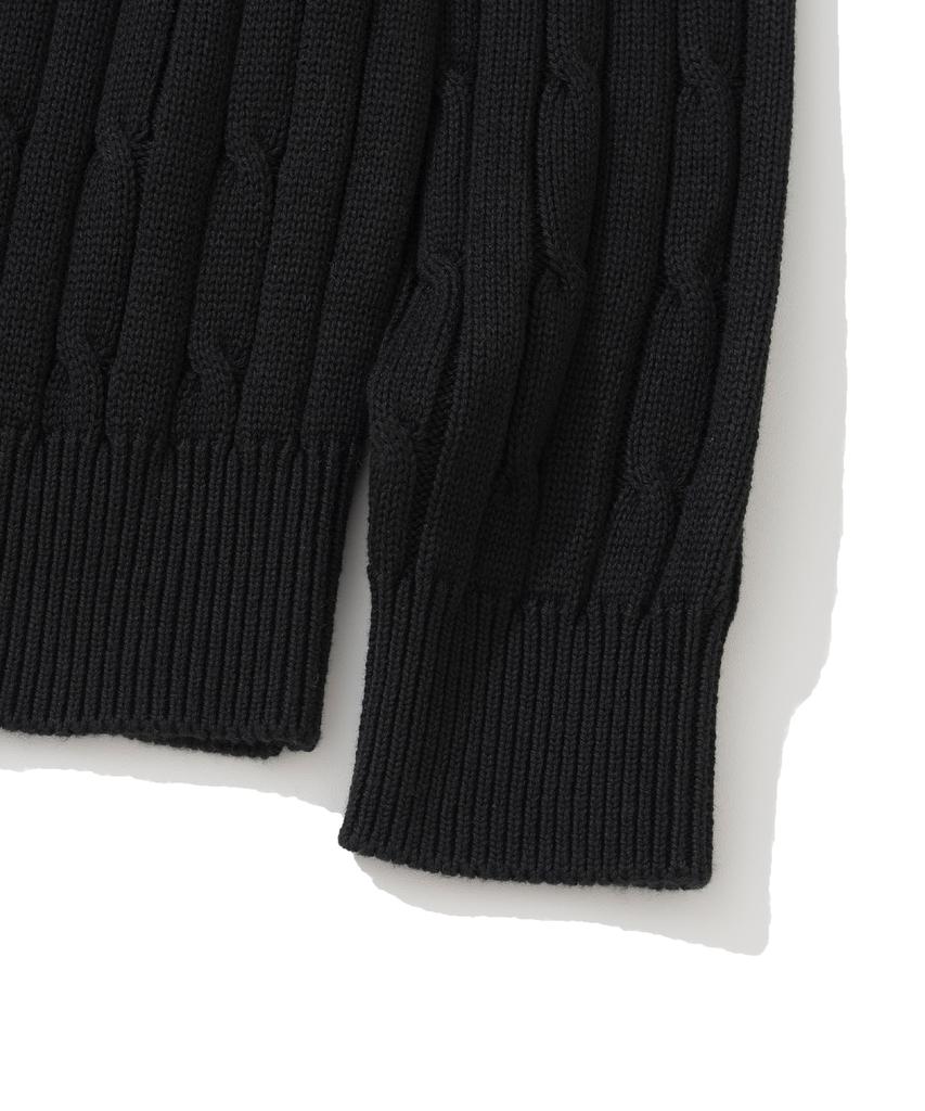 KNITTED [Nitied X Fashion Planet] Cable Round Knit Black