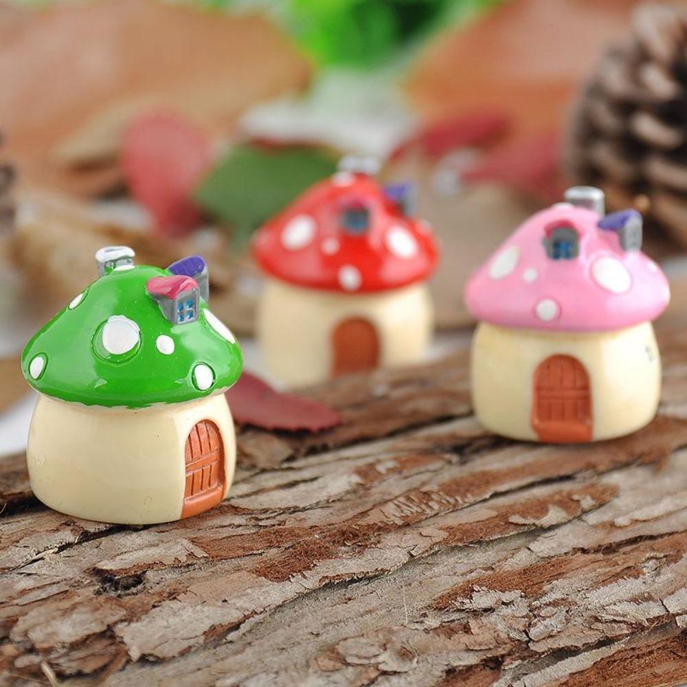 Cute Village House Miniature Garden Mini Bridge Stairs Craft Figurine Plant Pot Garden Ornament Miniature Fairy Garden Supplies