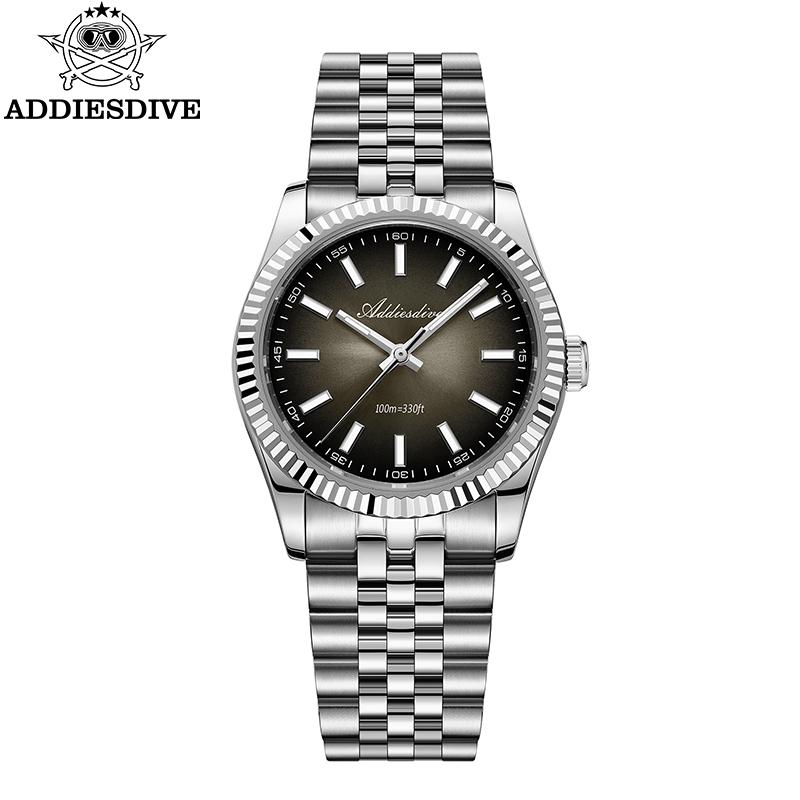 ADDIESDIVE Quartz Women's Wristwatch Japan VH31 Stainless Steel 100m Waterproof Sapphire Glass Luminous Business Woman Watch
