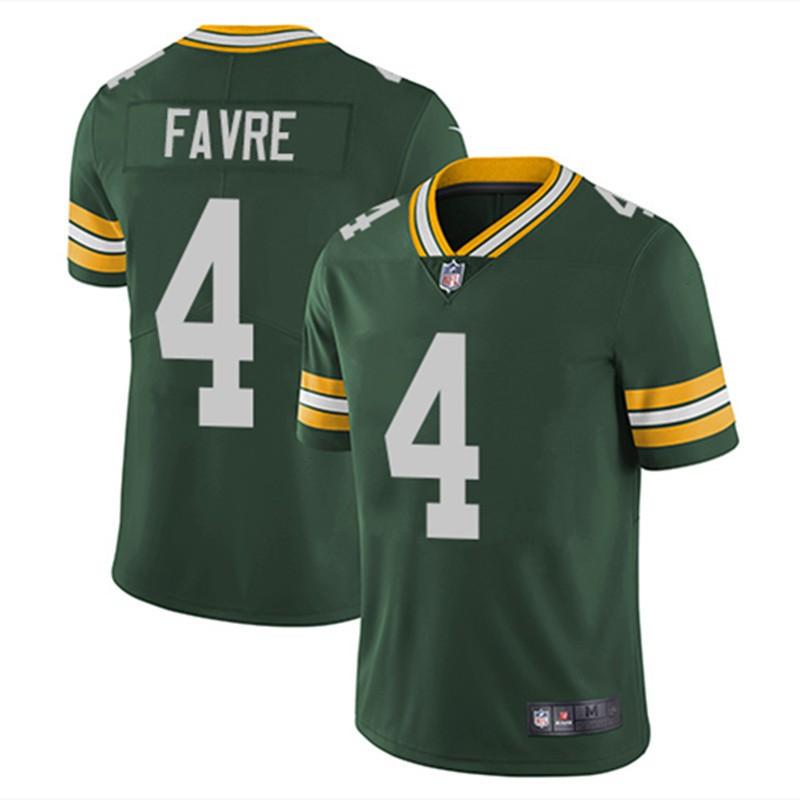 Green Bay Packers 4 Favre Mens Football Jersey 2nd Gen White S-XXXL