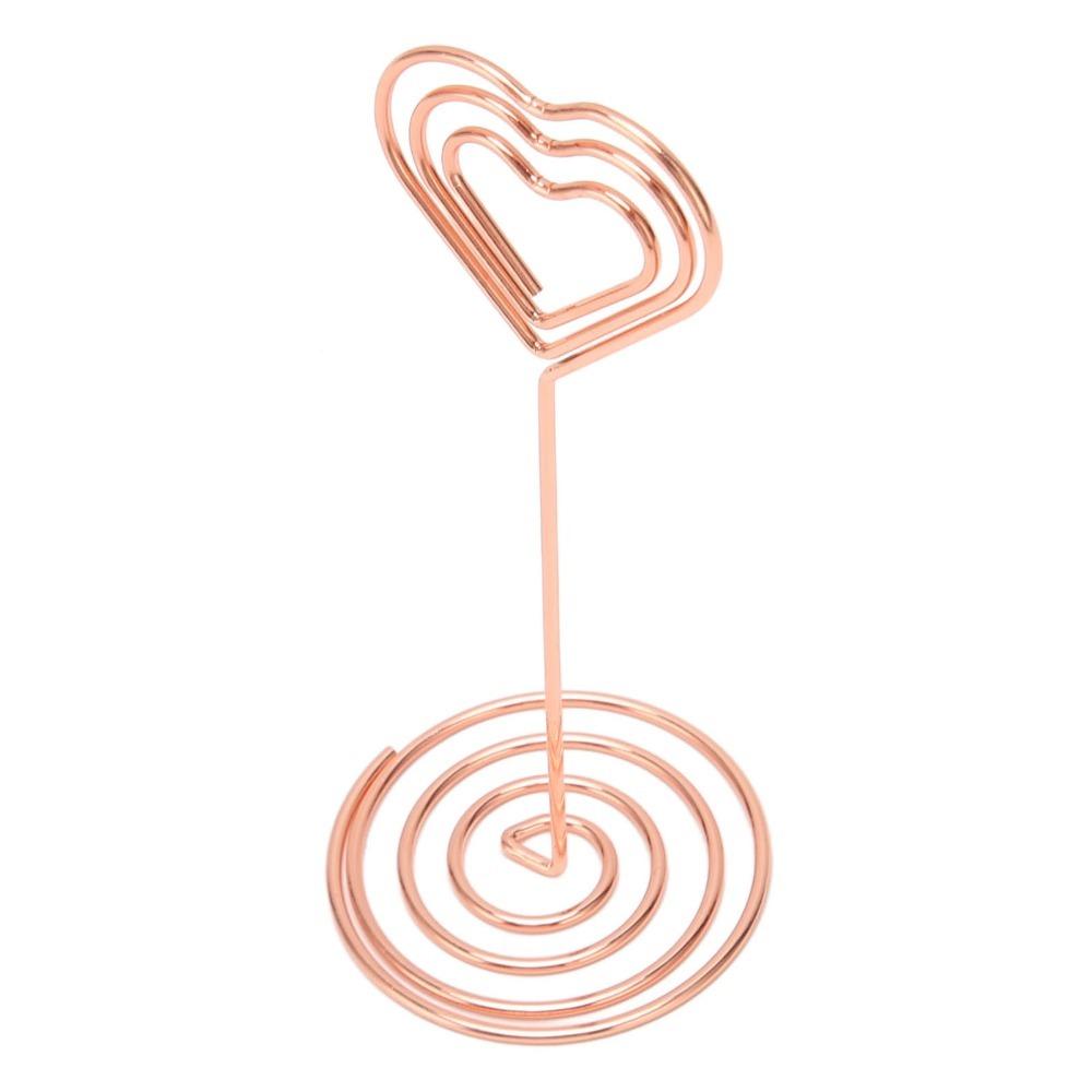 10Pcs Heart Shape Place Card Holder Gold /Rose Gold Name Card Holder  Wedding Party