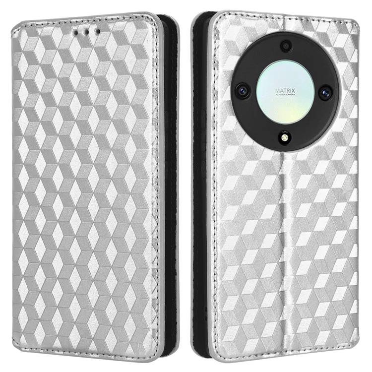 Для Honor X9a 5G / X40 5G / Magic5 Lite 5G телефон кожаный чехол-кошелек подставка с тисненым ромбовидным узором чехол для телефона