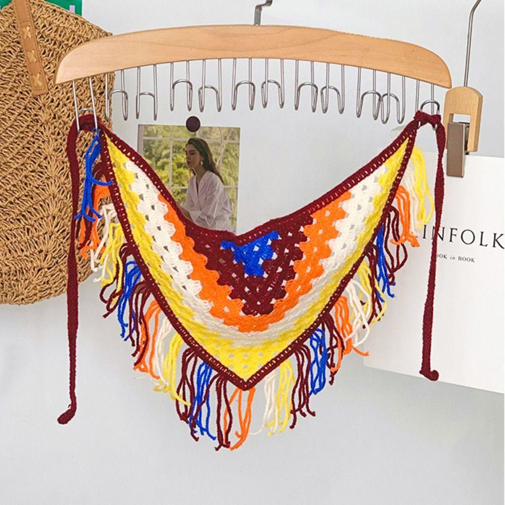 Пояс-кушак Вязаный Треугольный Платок Яркий Фартук-накидка Ретро Пояс на бедра Уличная одежда