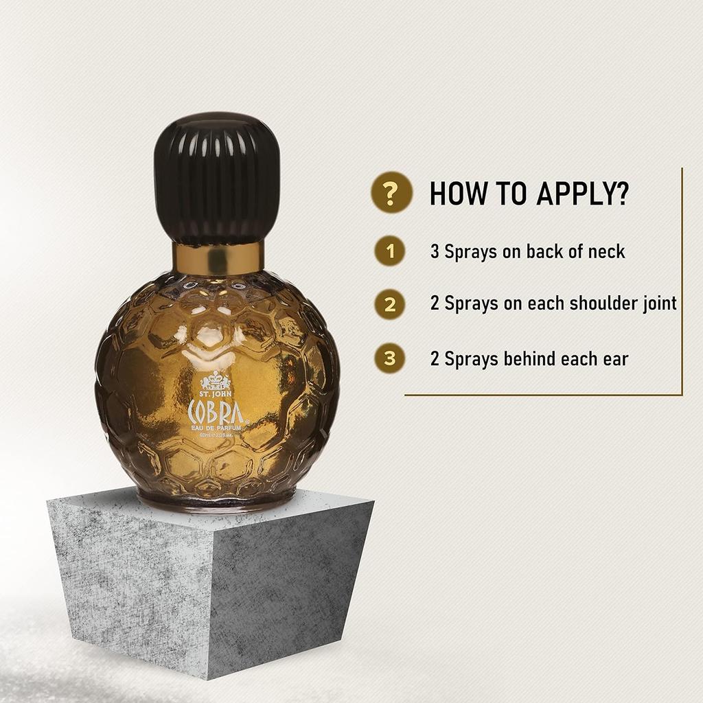 Long Lasting Fragrance, Irresistible Scent, Fresh and Soothing Men Perfume, Eau De Parfum Men, COBRA - Fresh (60ml - Pack of 1)