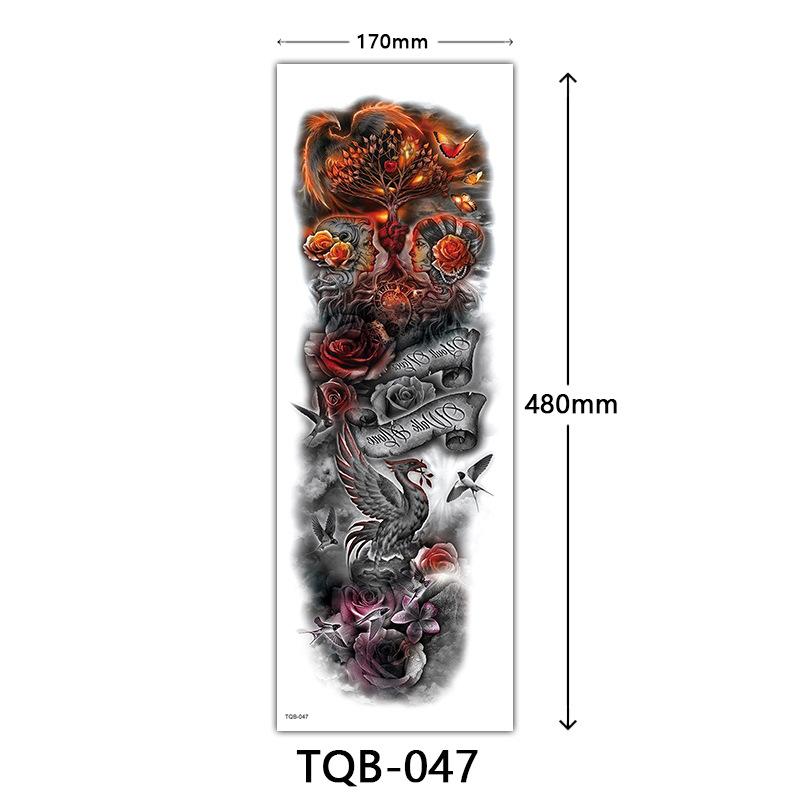 Наклейка-тату на всю руку, Наклейка-тату на всю руку с большой картинкой, Наклейка-тату с цветами на руку Тату