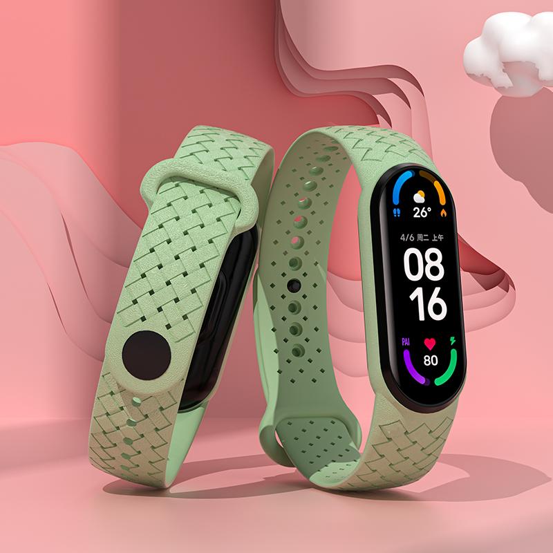 Браслет на запястье для Xiaomi Mi Band 7, сменный спортивный дышащий силиконовый плетеный ремешок Solo Loop Correa NFC Miband 6 5 4