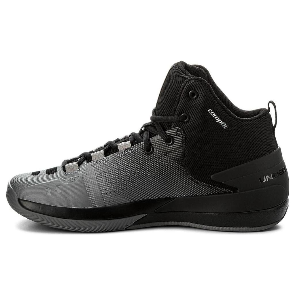 Under Armour Rocket3 Нескользящие Высокие Баскетбольные Кроссовки Мужские Черные 3000087-005