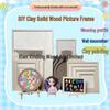 Colored Clay Picture Frame DIY Kit: Wooden Frame for Painting & Artwork Display [Includes Frame]