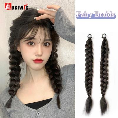 Синтетические боксерские волосы для наращивания волос, эластичные веревочные парики, натуральные черные термостойкие плетеные искусственные волосы для женщин