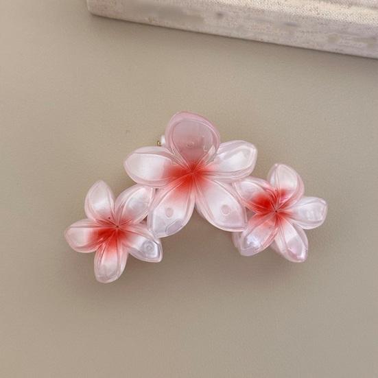 Форма цветка, пляжный отдых, зажим в виде акулы, градиент цвета, противоскользящие зубы, задняя часть головы, сильная ручка, коготь для волос, аксессуары для волос