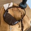 Brown Croissant Shoulder Bag Black Crossbody Bag Fashion PU Dumplings Bag  Girls