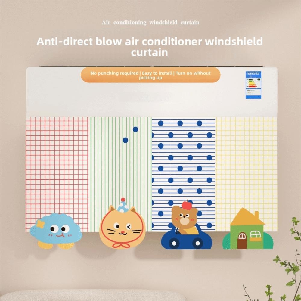 Waterproof Dust-proof Cover Cartoon Hanging Air Conditioner Cover  Wall Decor