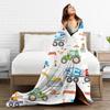 Одеяло для строительства грузовика трактора экскаватора крана милый мультяшный рисунок узор шерстяное одеяло домашнее мягкое теплое покрывало