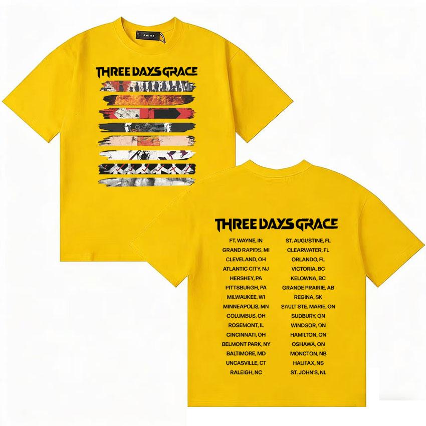 Three Days Grace 2026 Album Merch Tour Unisex TShirt Pure Cotton Tee Shirts High Quality Oversized Comfort Short Sleeve T Shirt
