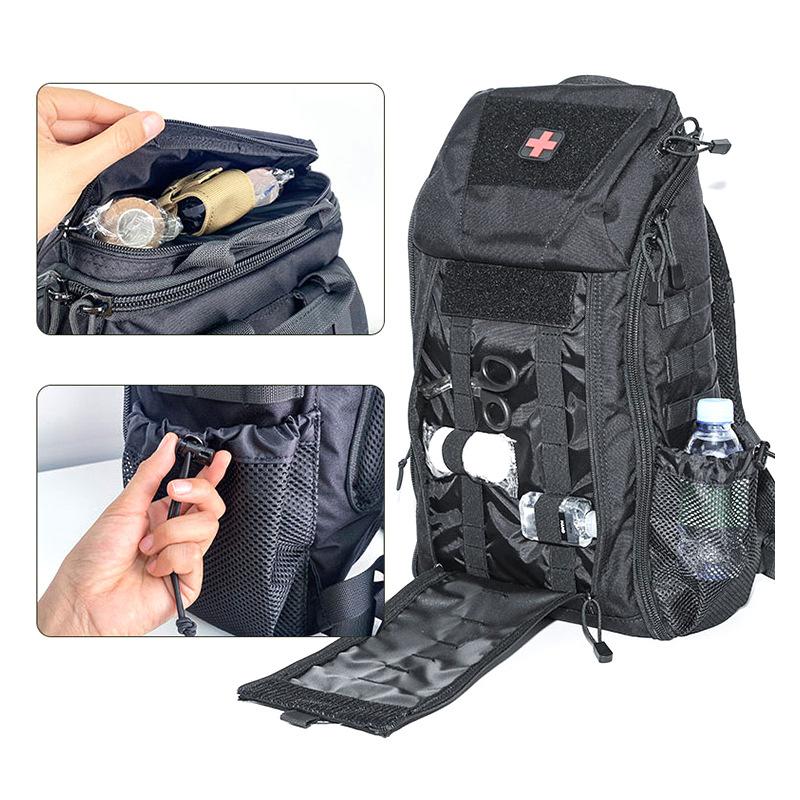 Outdoor Camping Survival First Aid Kit Large Capacity Waterproof Nylon Mounted Tactical Medical Backpack