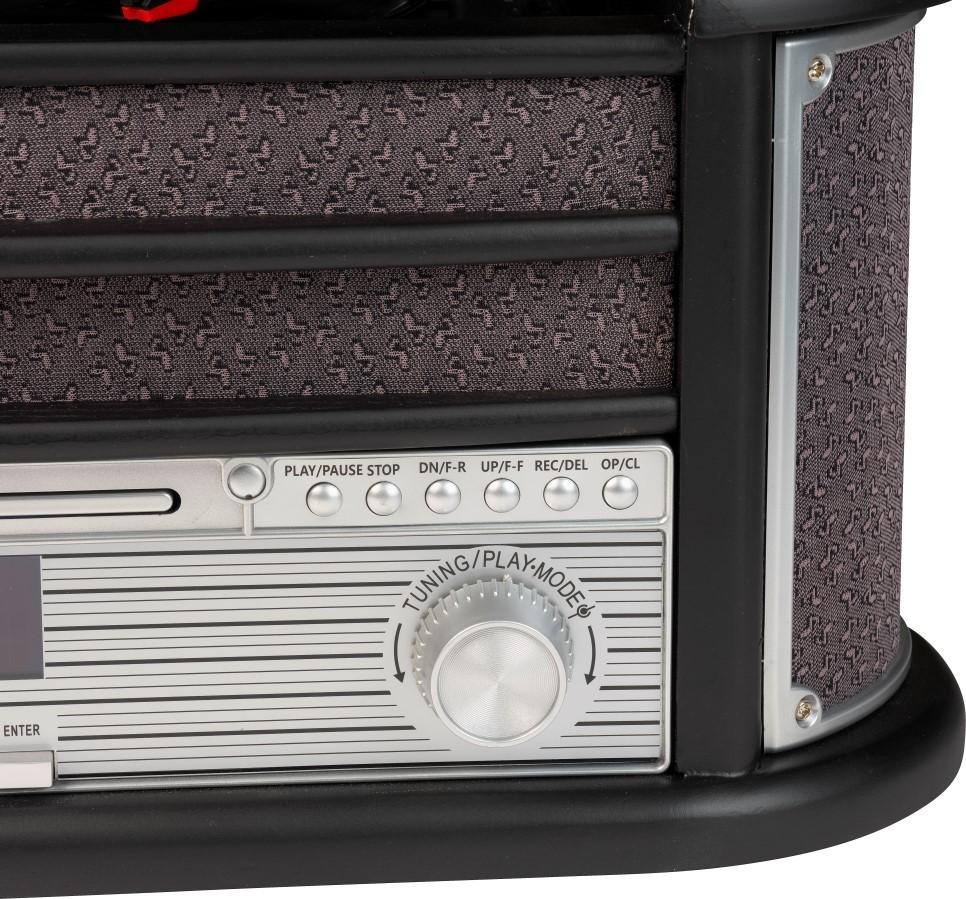 Denver MRD-51 Ретро-проигрыватель пластинок, CD, USB, кассеты, FM и DAB радио, черный, Denver