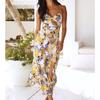 Summer Fashion Chiffon Vintage Dress Women Flower Printed Sleeveless Long Dress For Women Sexy Bandage Backless Dresses 24999