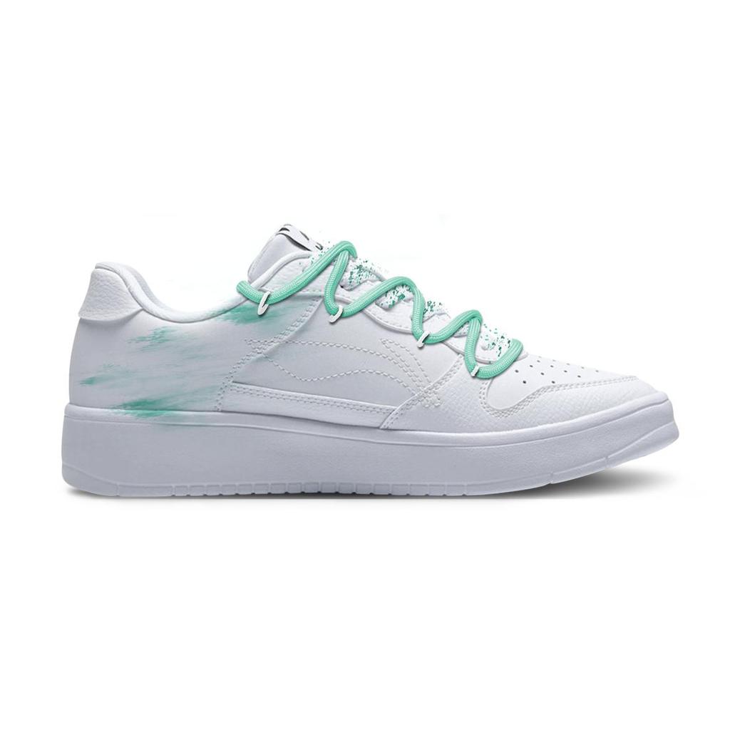 Li Ning Скользящая лодка Нескользящие Устойчивые к истиранию Низкие Скейтбордические кроссовки Унисекс Бирюзовые AGCS419-1(Команда852--)