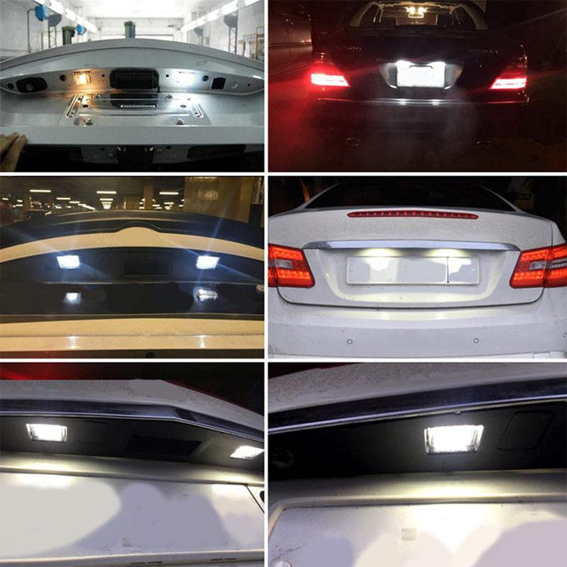 2 Pcs Canbus LED Car Number License Plate Light Assembly Auto Lamp Luces 6000K For Mercedes Benz W204 W221 W207 W218 W212 W216