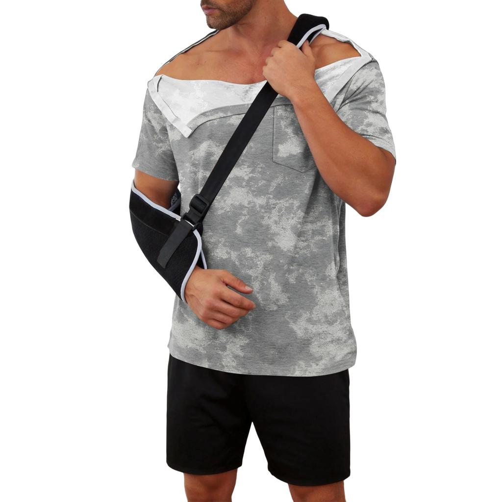 Men’s Tie Dye Printed Recovery Shirt Full Front Open Short Sleeve Side Design Comfortable Fit