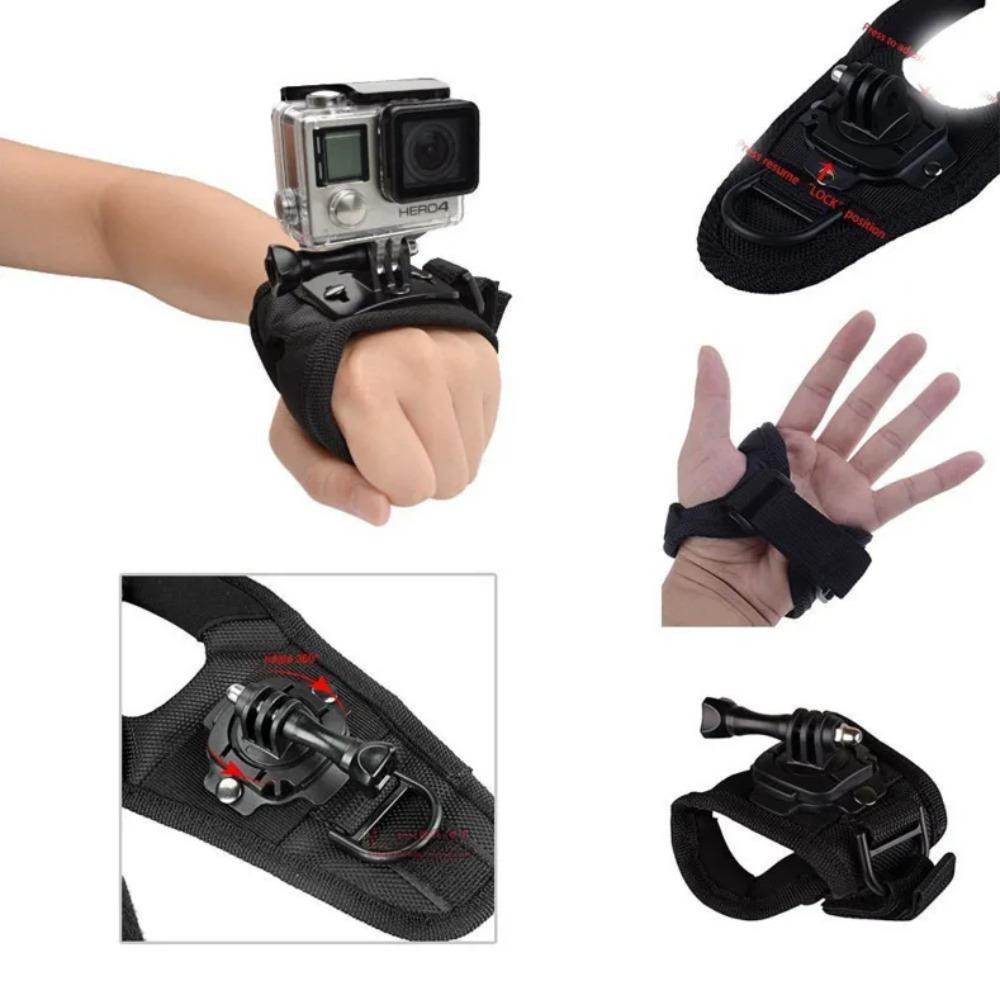 360 Degree Rotation Wrist Hand Strap Mount For GoPro 13 12 11 10 9 DJI Osmo Action 5 Pro 4 Adjustable Portable Camera Glove Shooting Accessories