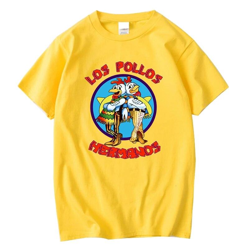 Summer Short Sleeved Men's High Quality T-shirt 100% Cotton Breaking Bad LOS POLLOS Print Casual Funny T-shirt Male Tees Tops