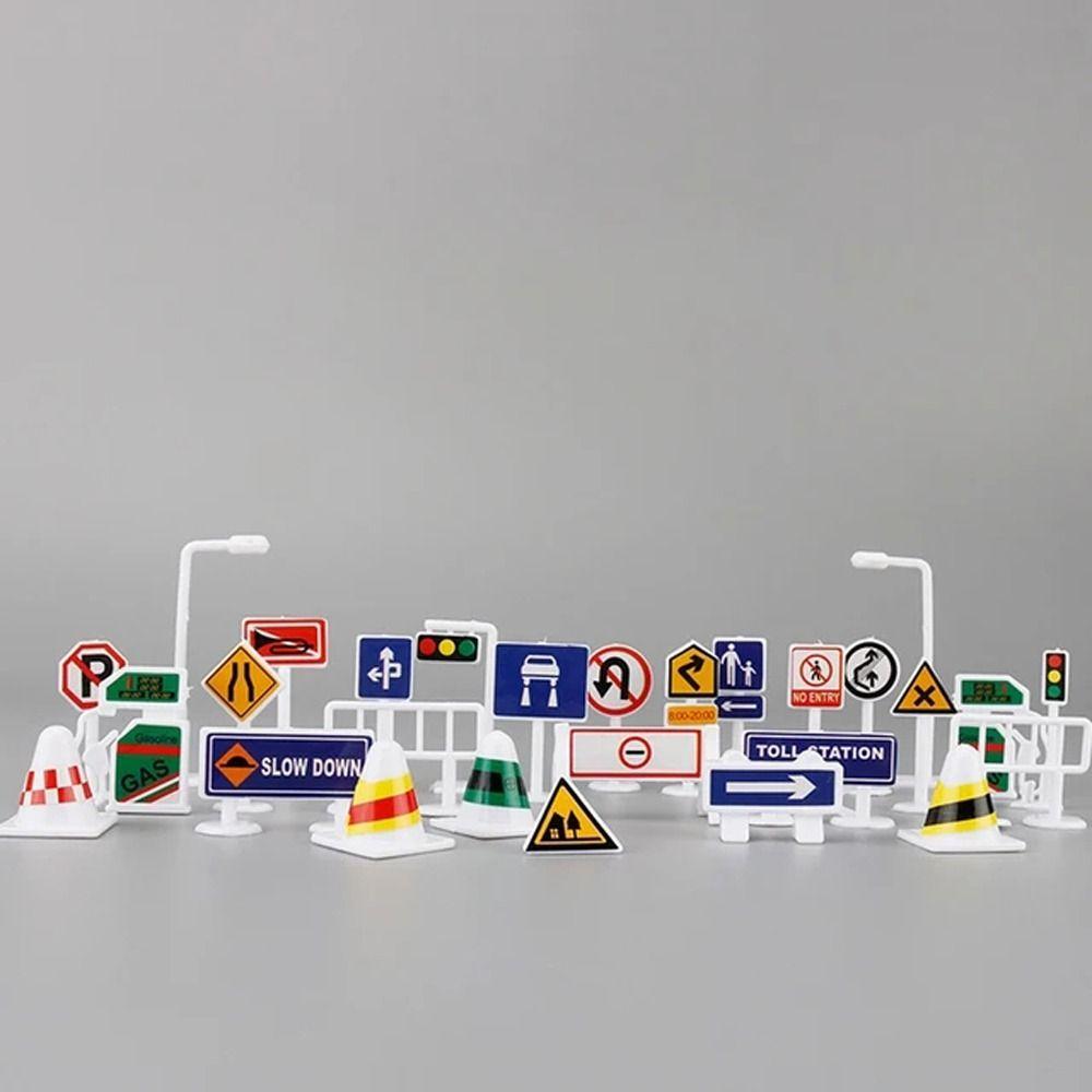 Parking Lot Traffic Sign Models Roadmap Street Sign Cones Creative Traffic Barrier Signs Kids Toy