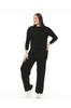 Женский стиль, большой размер под верхнюю часть команды, черный трикотаж, костюм больших размеров с верхом и низом