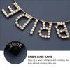 1Pcs Bride Headband Bridal Letter Hairband Wedding Party Crystal Hair Accessories Pre Wedding Event Bachelorette Shower