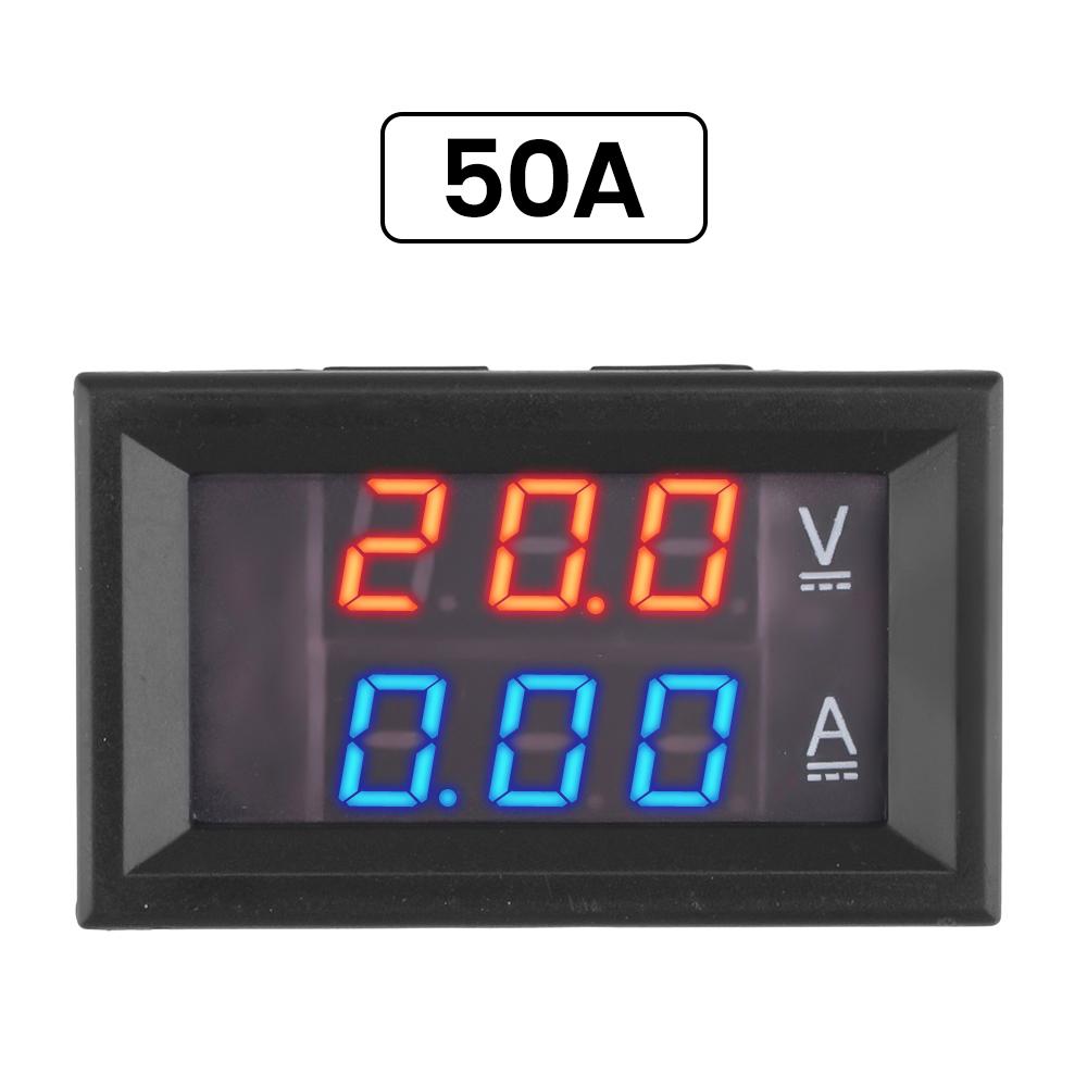 0,28" Красный Синий Светодиодный Цифровой Вольтметр Амперметр DC 4,5-30V 30A 50A Двойной Дисплей Детектор Напряжения Измеритель Тока Панельный Ампер Вольтметр