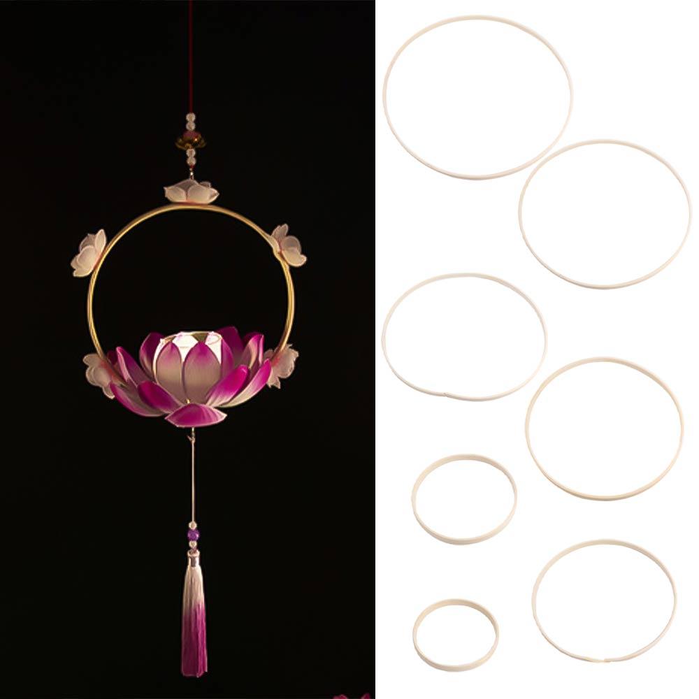 Bamboo Flower Wreath Ring Hanging Bamboo Hoop Frame DIY Craft Tools Bamboo Circle  Christmas