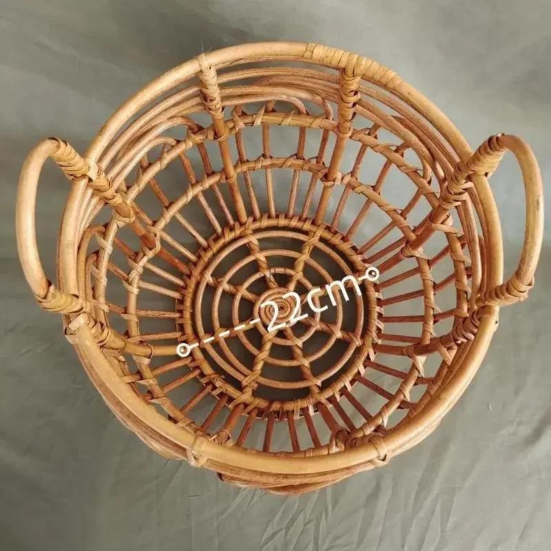 Retro Woven Basket 1pc Newborn Baby Photo Posing Props Doll Toy Assisted Tool Studio Photography Supply for Infant Boys Girls