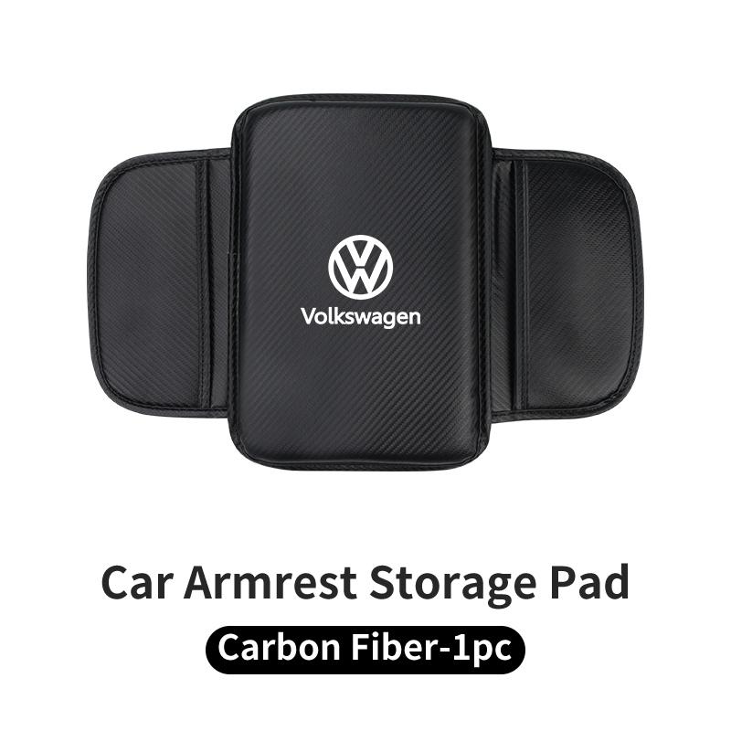 T23-Car Armrest Cover Central Box Mat Storage Protection Pad Accessories For Volkswagen VW T5 Amarok 2013 Tiguan Golf 4 5 6 7