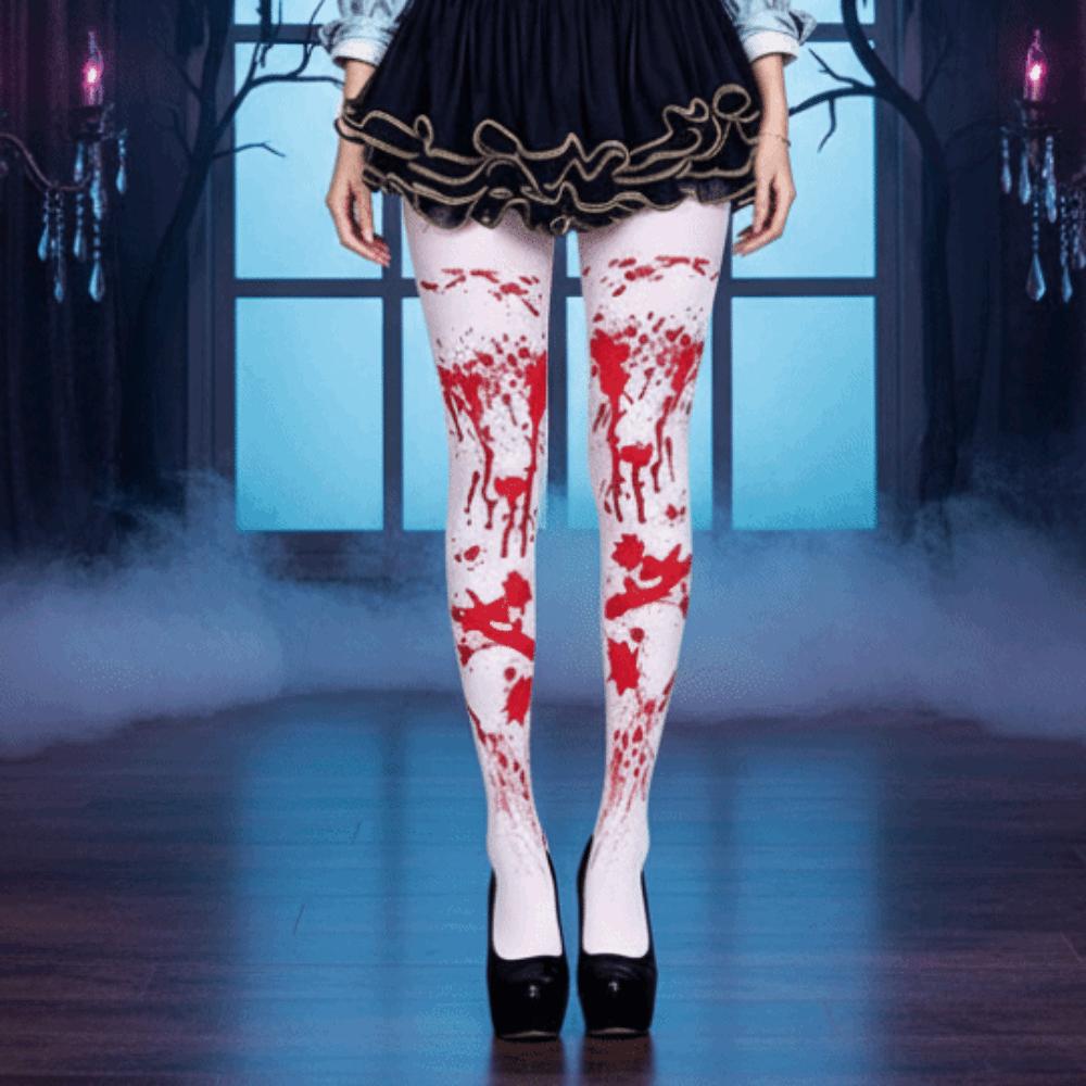 Realistic Blood Print Halloween Bloody Cloak Stretchy Gothic Costume Cape Zombie Walk Fans
