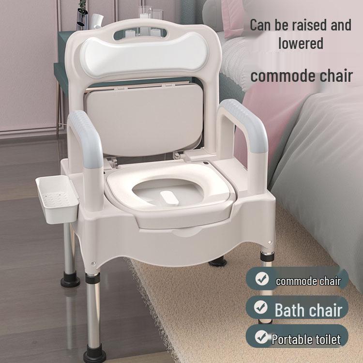 Регулируемый стул-туалет из нержавеющей стали для пожилых и беременных женщин, портативный с судном