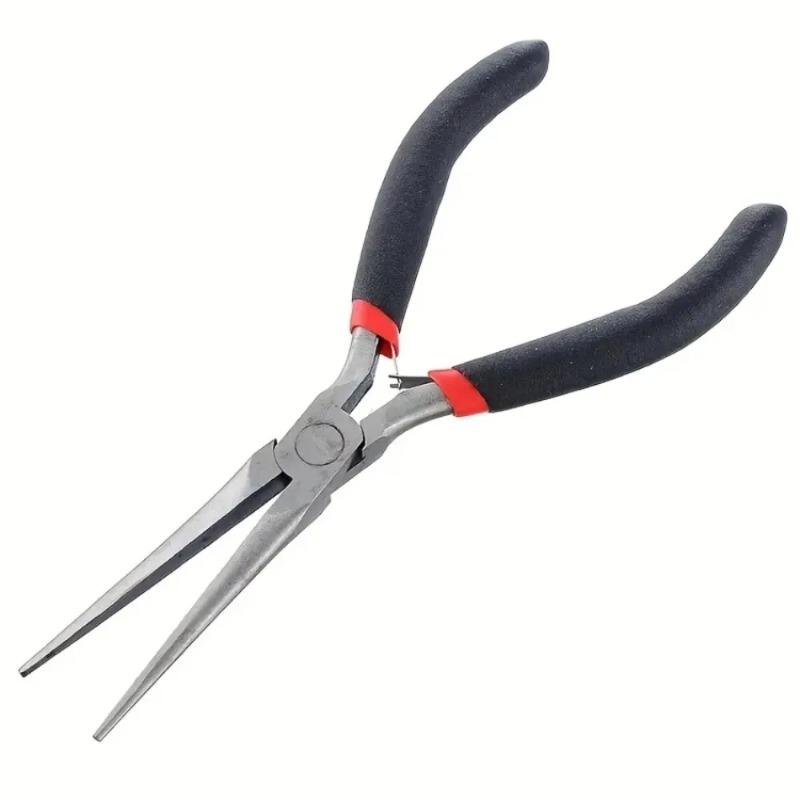 Mini Long Nose Pliers with Flat Round Nose and Cutter for DIY Jewelry Craft, Hairpin Making, Wire Bending Repair - Rust-Proof