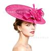 European and American women's big hat horse racing festival party exaggerated big brim top hat retro imitation hemp top hat headdress