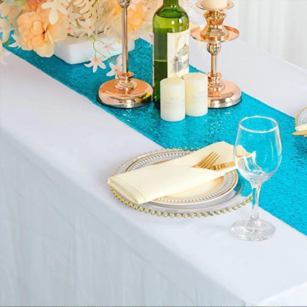 Metallic Table Runner Glitter Dining Table Decoration 180x30cm Long Tablecloth Bridal Shower
