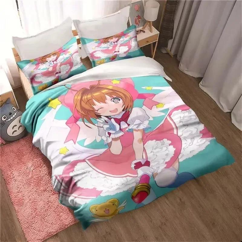 3D Печать Аниме Cardcaptor Sakura Комплект Постельного Белья Спальня Мягкое Современное Покрывало Удобное Мягкое Пододеяльник Удобный Чехол для Одеяла И Наволочка