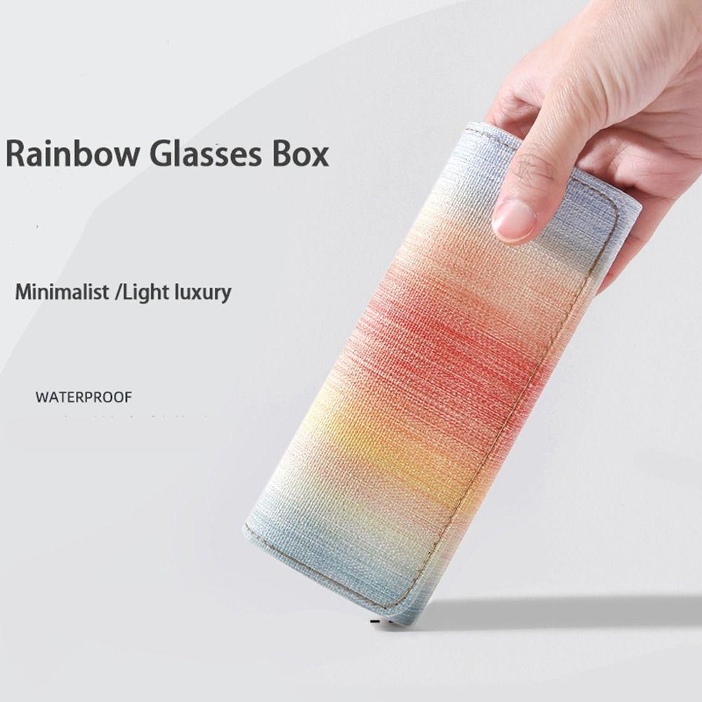 PU Leather Men For Women Rainbow Sunglasses Storage Box Spectacle Case Glasses Box Eyewear Cases