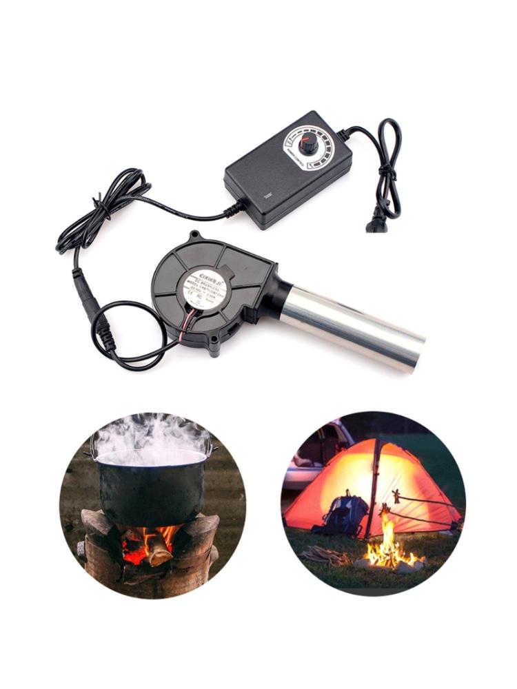 7 см 7530 12 В небольшой вентилятор с вилкой питания, регулятор скорости для охлаждения уличной печи для барбекю, дровяной вентилятор
