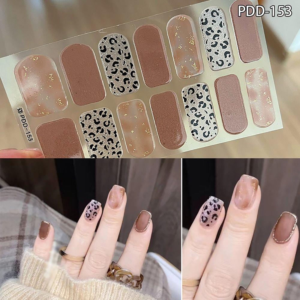 Floristic Nail Patch 14Strips Nail Art Stickers Gel Nail Stickers DIY Nail Art Making