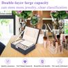 Pu Large Creative Jewelry Box For Women Girls, Double-Layer Lockable