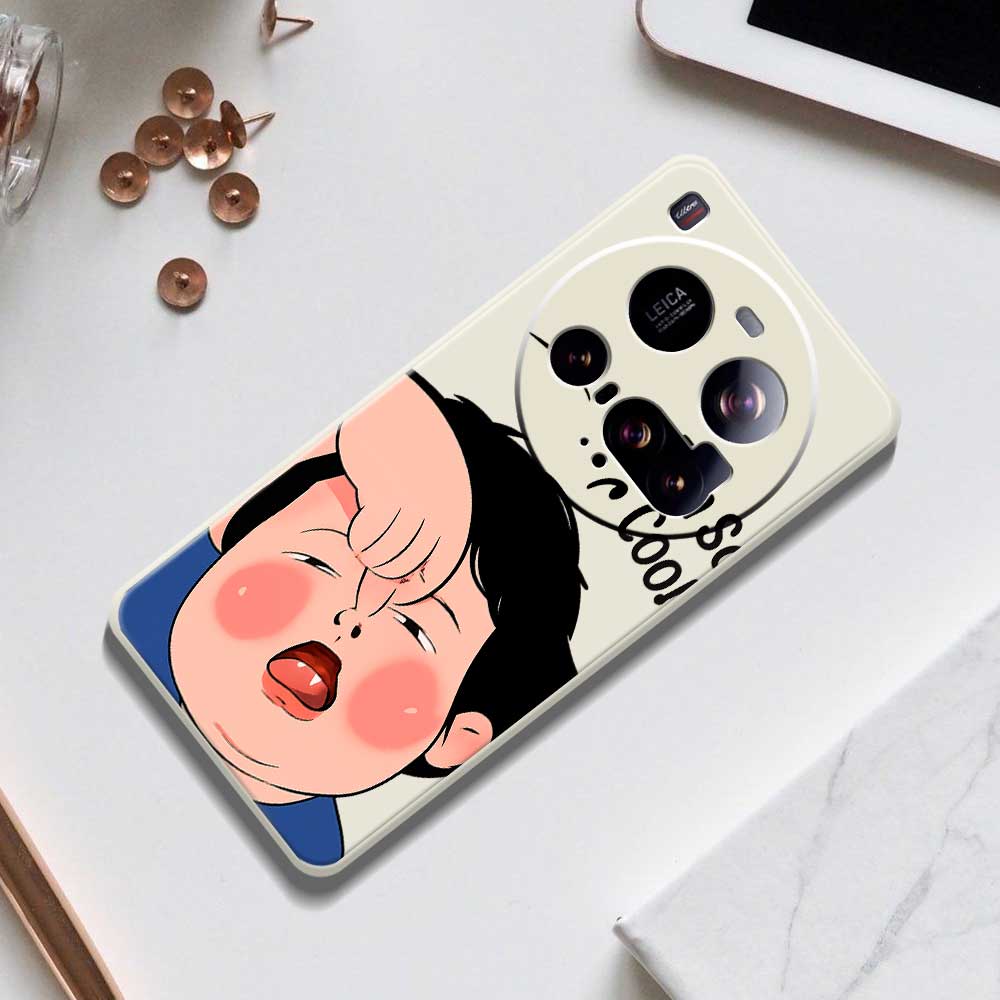 For Xiaomi 15 Ultra Case Make Faces Kid Pattern Printing Straight Edge TPU Phone Back Cover