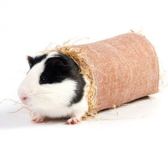 Гнездо морской свинки, натуральная солома, игрушка-туннель от скуки, кровать для хомяка, маленькое животное