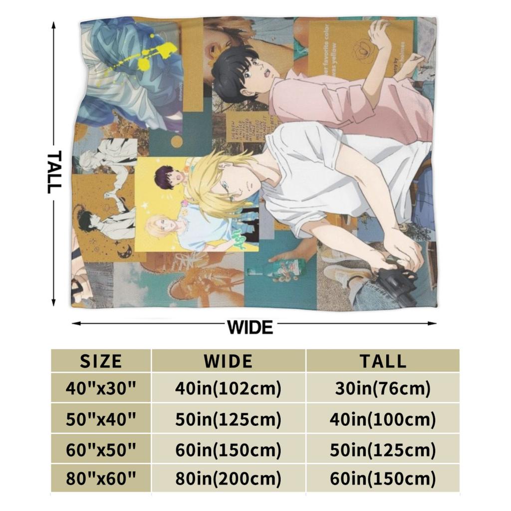 Пледы с символикой аниме Banana Fish, теплые, уютные, пушистые, для дивана, 50x60 дюймов, разных размеров, покрывало